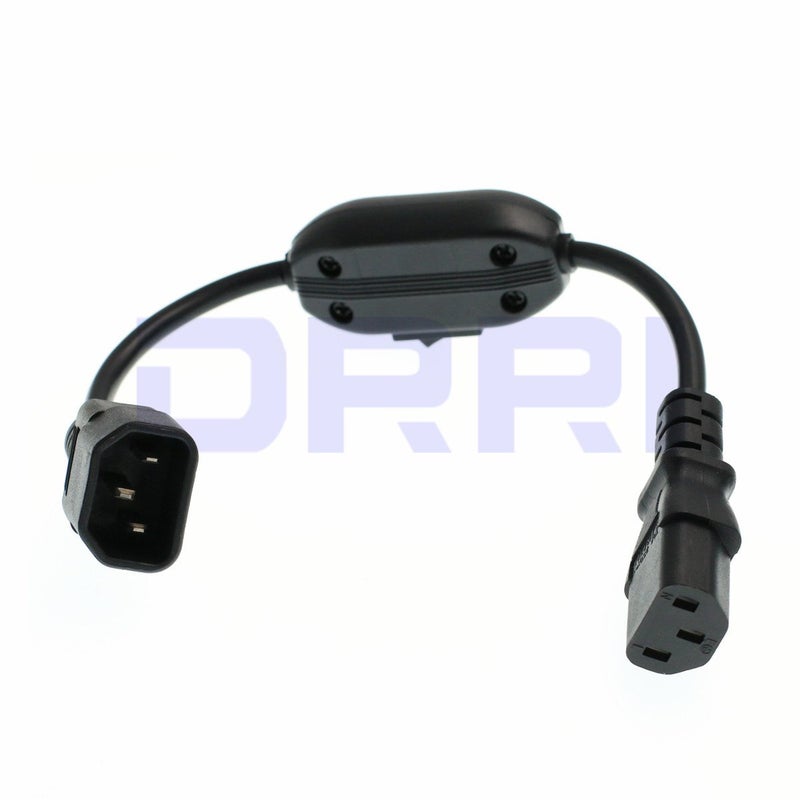 DRRI PDU UPS Power Cord Cable 100-250V, IEC 320 C14 to C13 with On/Off Switch 1ft/30CM for Computer Server, Monitor - Image 2